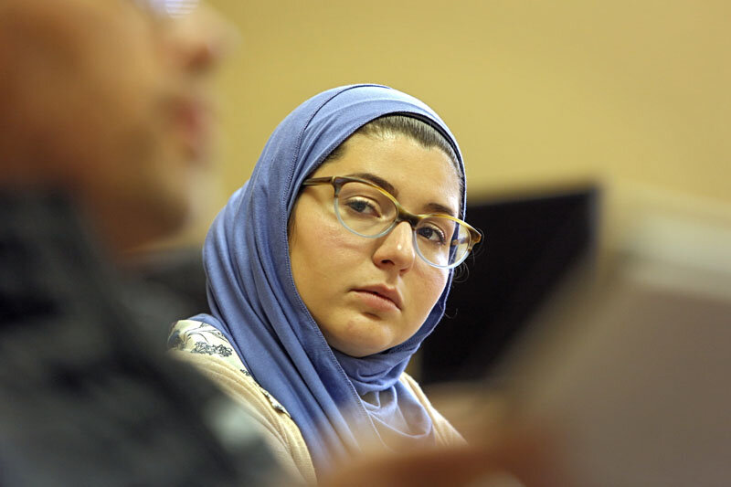 Nathalia Costa in a class for new converts at the Muslim Community Association in Santa Clara. Photo Credit: Tom Levy