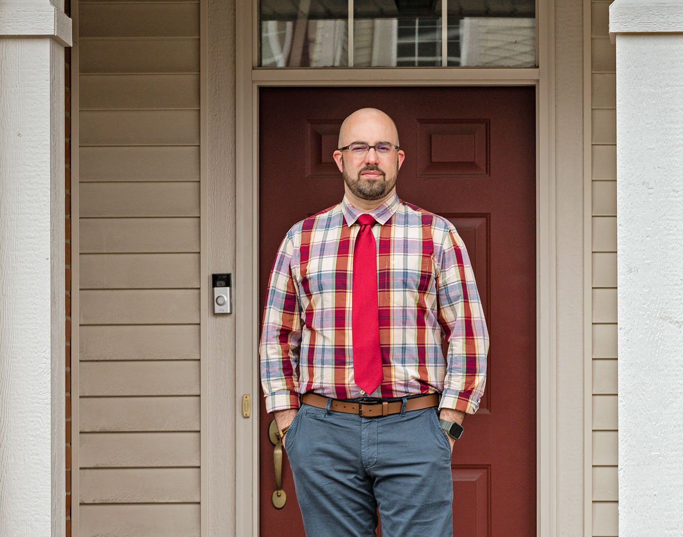 Aarón Seibert-Llera pictured outside his home in Bridgeview, Ill. on March 14, 2021. Seibert-Llera converted to Islam about twenty years ago.